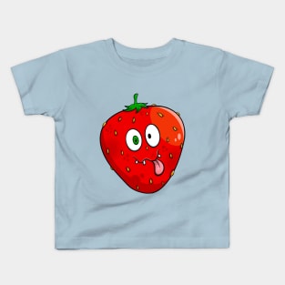 funny face strawberry Kids T-Shirt